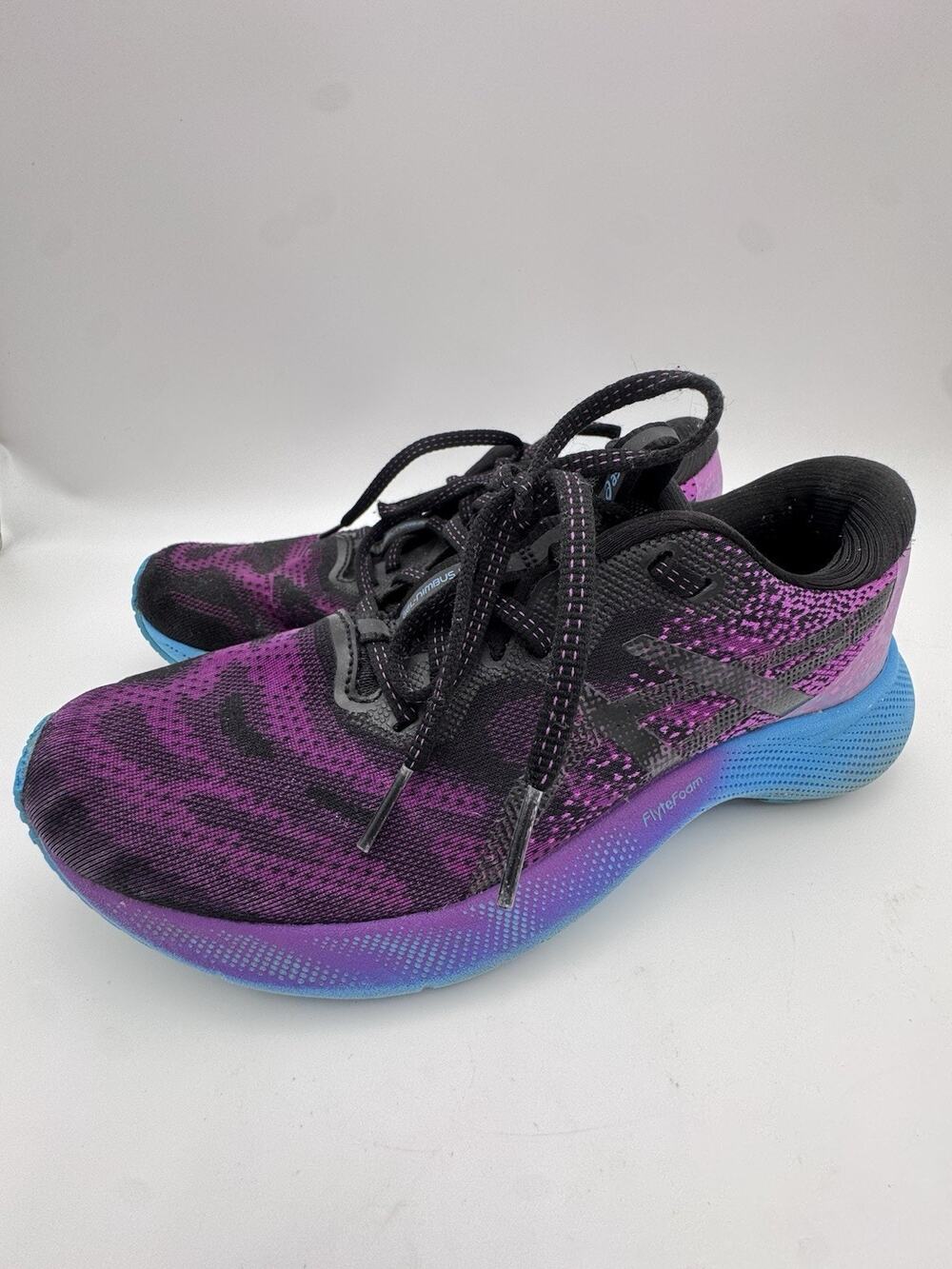 ASICS GEL-Nimbus Women’s Running Shoes Size 8.5 Purple Black Blue